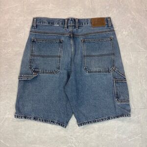Schmidt Workwear Mens Blue Denim Carpenter Shorts Size 34 Hammer Loop R648 1M